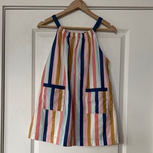 Bonpoint Multicolor Striped Cotton Sundress with Navy Accents